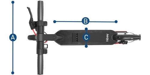Hiboy S2R Plus Electric Scooter dimensions diagram 1