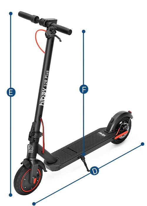 Hiboy S2R Plus Electric Scooter dimensions diagram 2