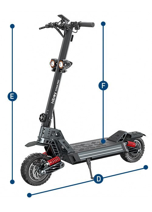 Hiboy TITAN PRO dimensions, drawing 2