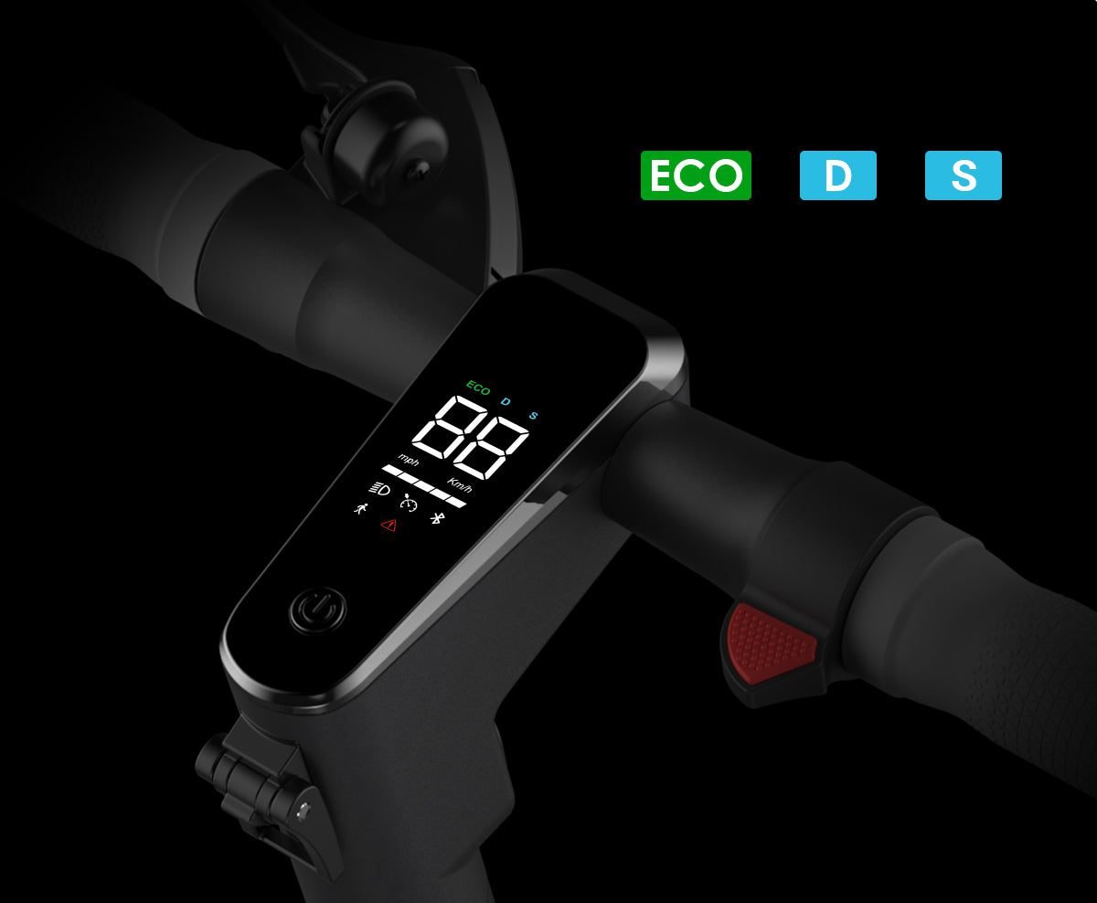 Display showing the ECO, D and S modes