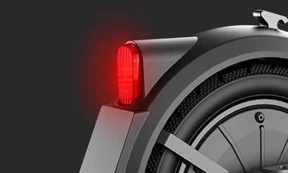 Red taillight on the rear fender
