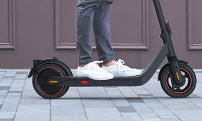 Rider standing on the anti-slip footpad