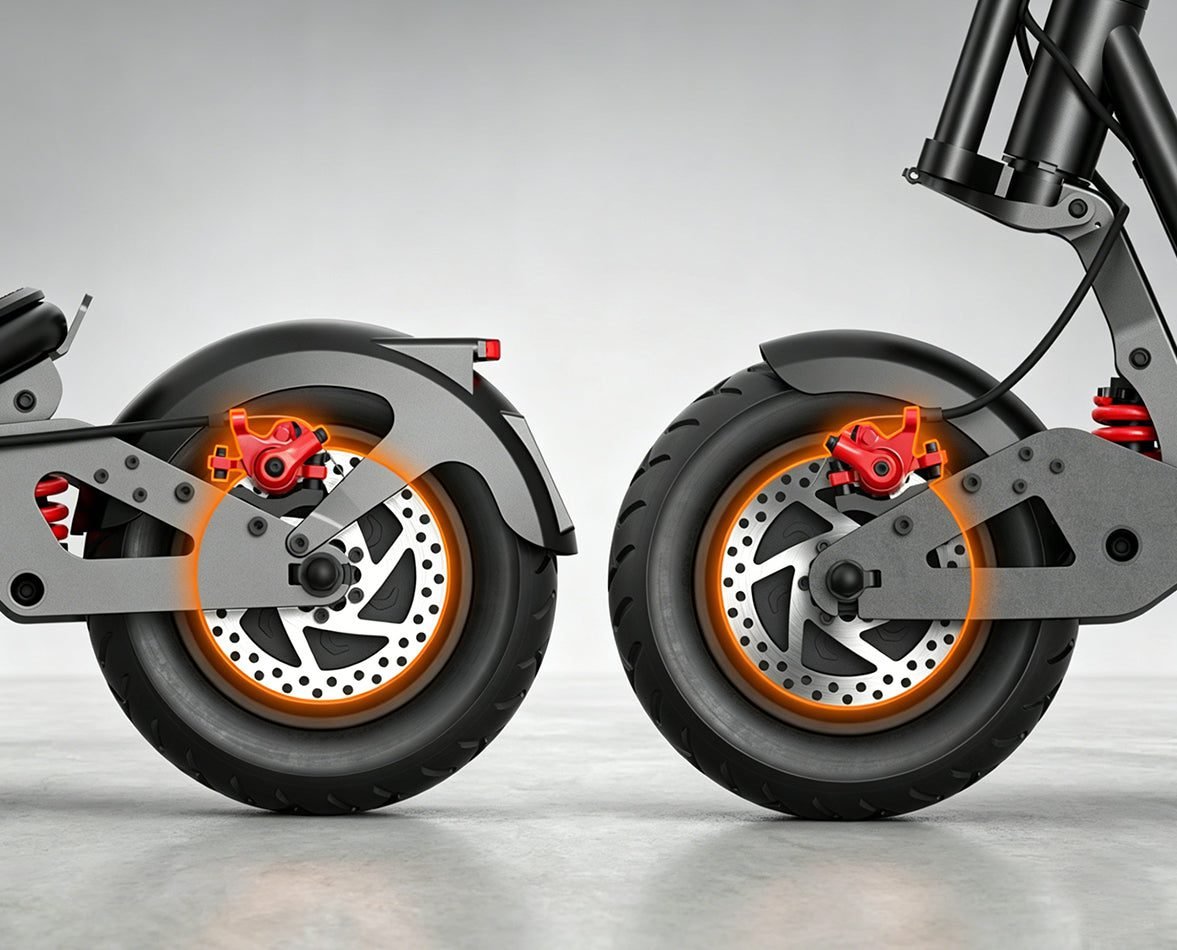 Front and rear disc brakes