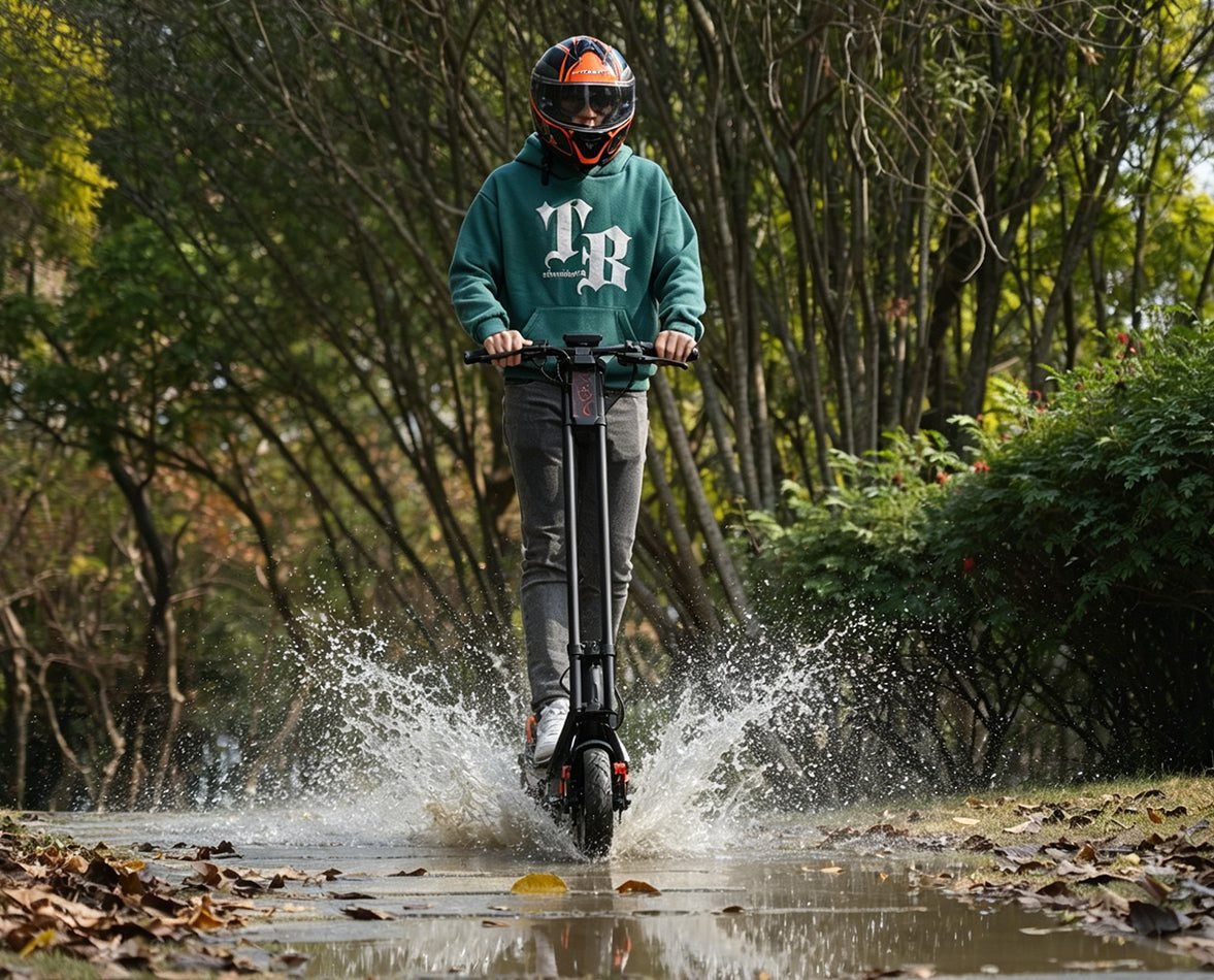 Splashing through a puddle