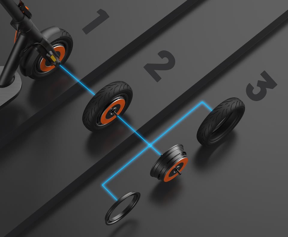 Split-rim wheel parts laid out in order