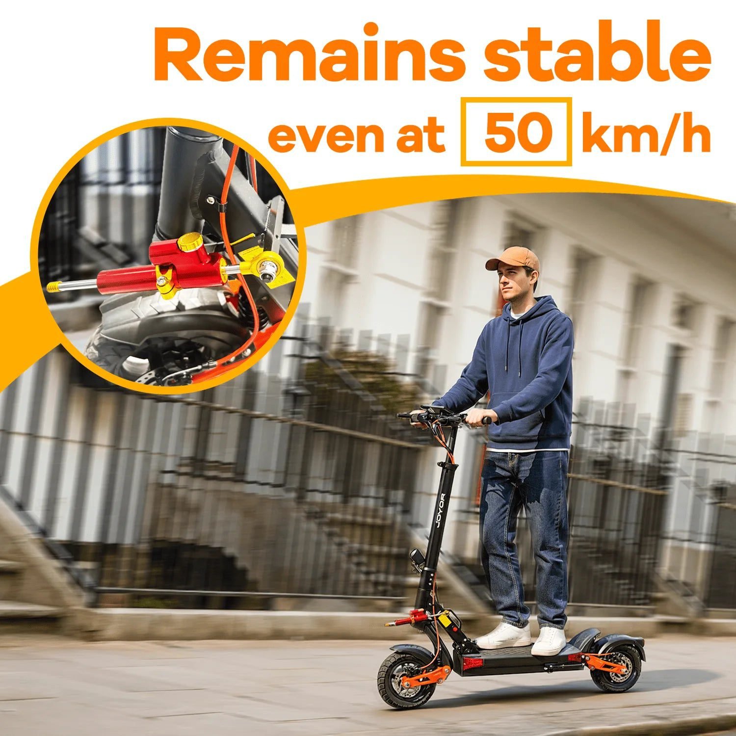 JOYOR electric scooter steering damper, up close