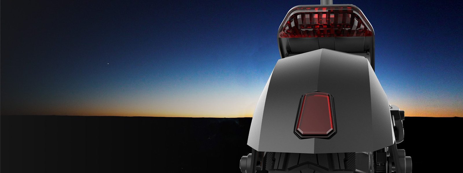 KUKIRIN G2 tail light and turn signals at dusk