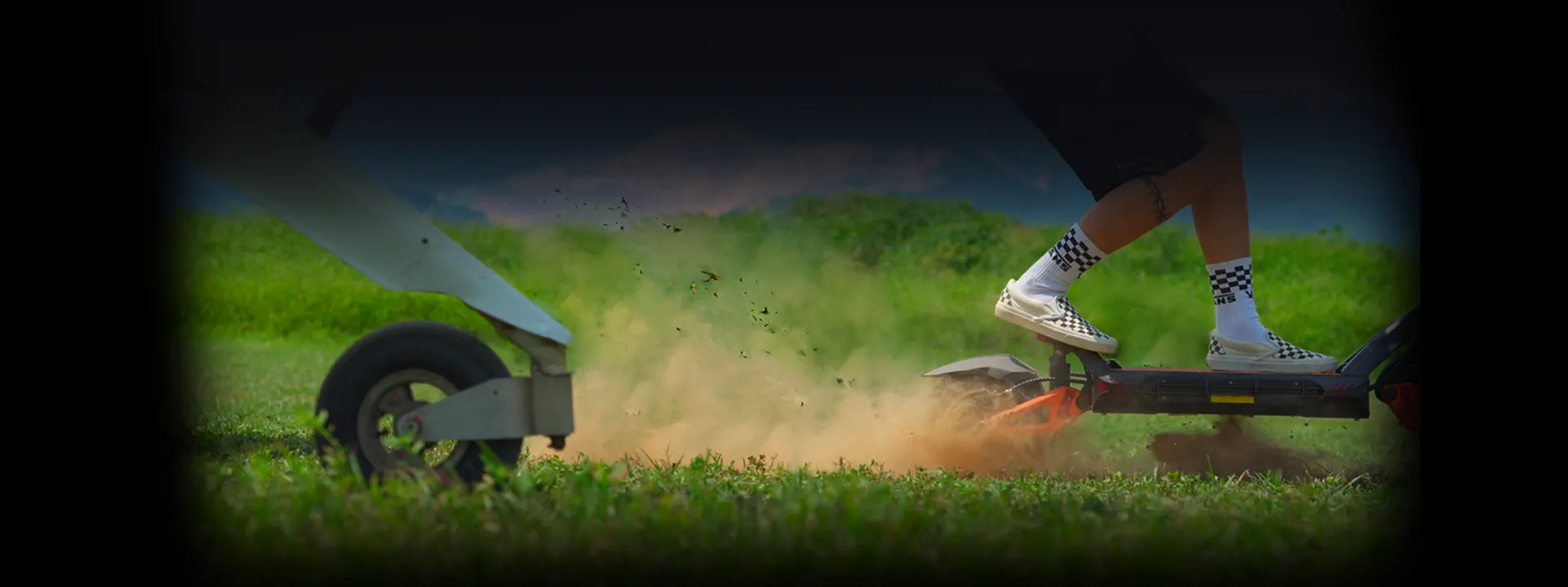 G3 Pro kicking up dust on grass