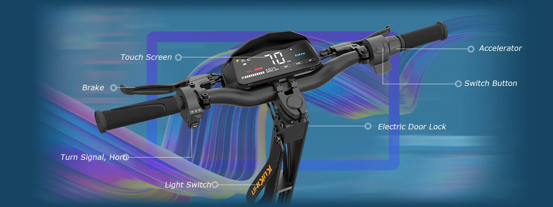 KUKIRIN G4 touch display and handlebar controls