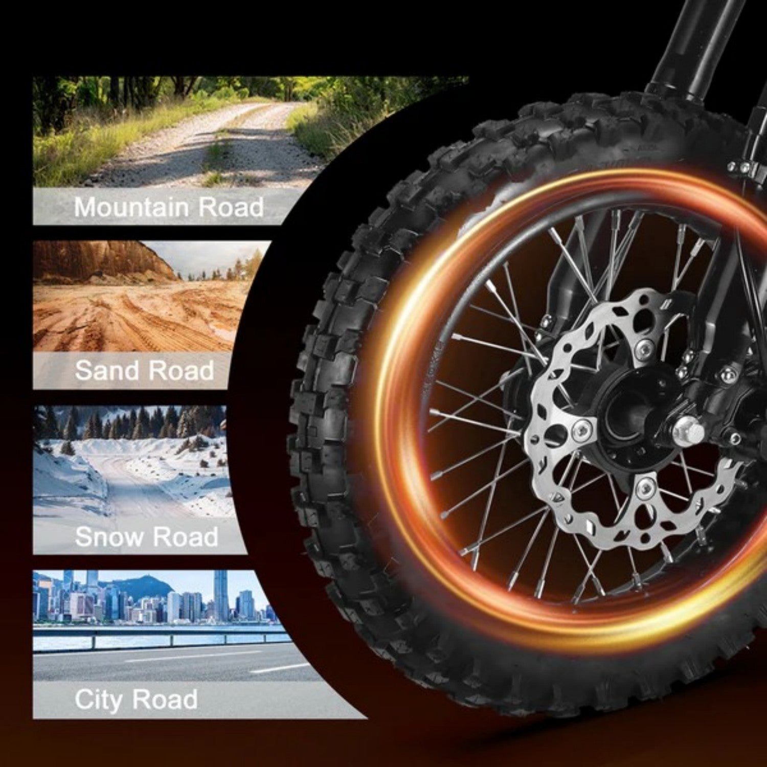 12-inch front, 10-inch rear wheels