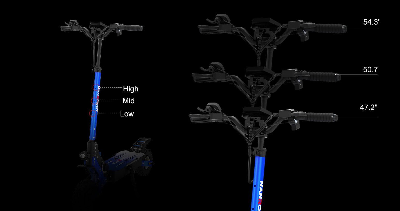 NANROBOT D4+MAX electric scooter, nanrobot d4+max adjustable handlebar