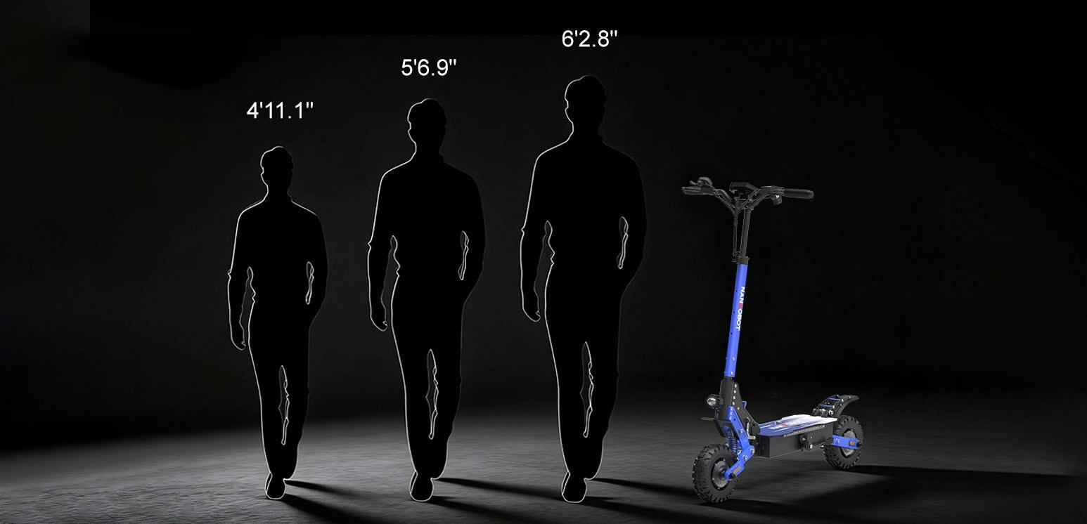 NANROBOT D4+MAX electric scooter, size next to a rider