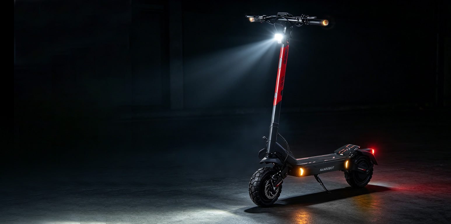 NANROBOT G2 electric scooter, lights, signals and a horn