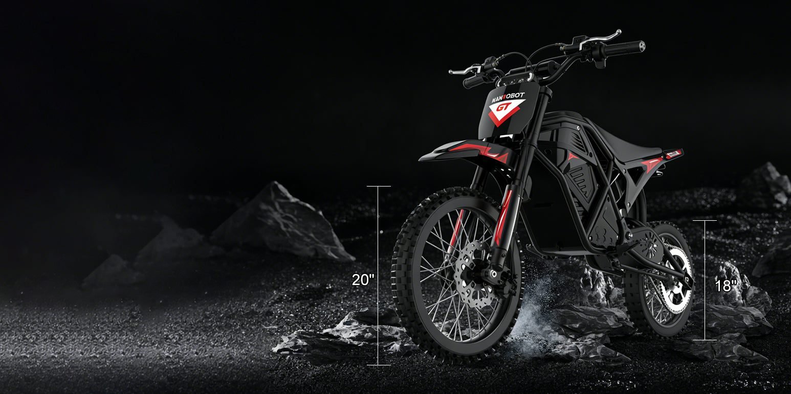 NANROBOT GT-R electric dirt bike, 20-inch front, 18-inch rear tires