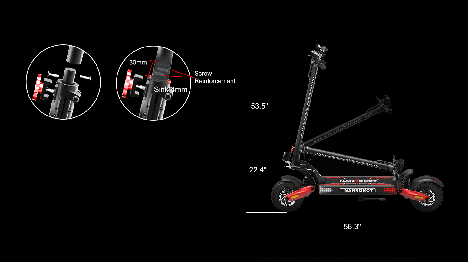 NANROBOT LS7+ 72V electric scooter, nanrobot ls7+ 72v folds in 3 seconds