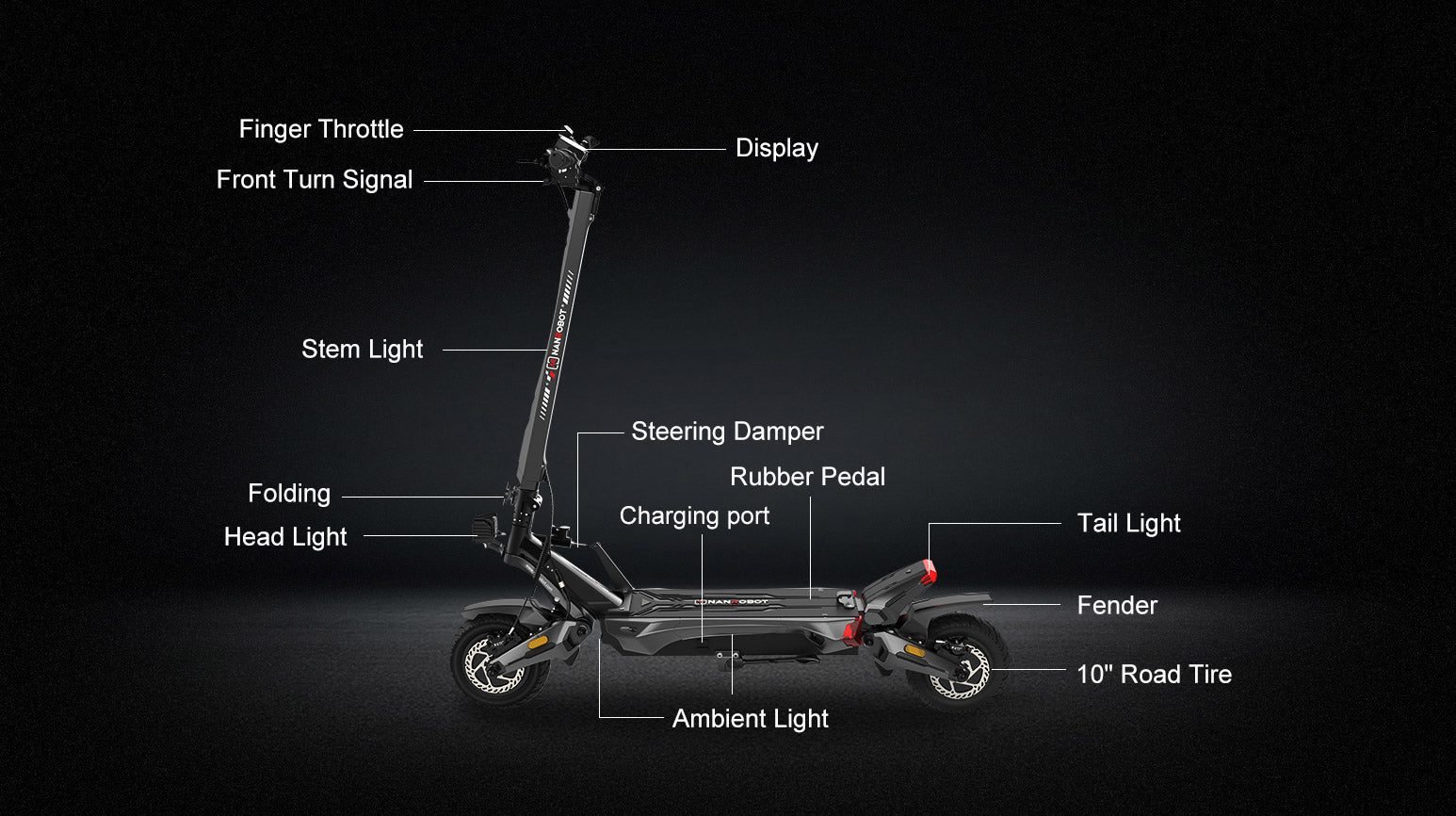 NANROBOT N6 72V electric scooter, steering damper, included
