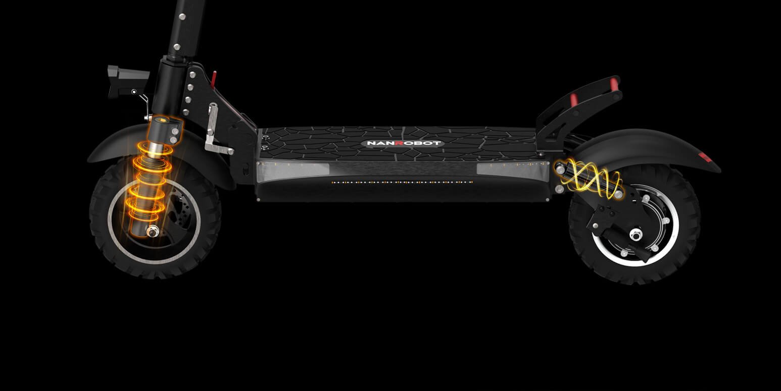 NANROBOT T1 electric scooter, front and rear suspension