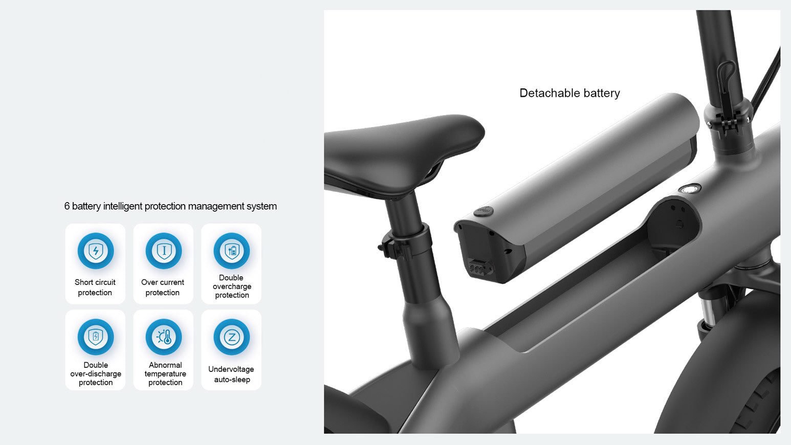 NANROBOT Q3 electric bike, lithium-ion battery with a lock