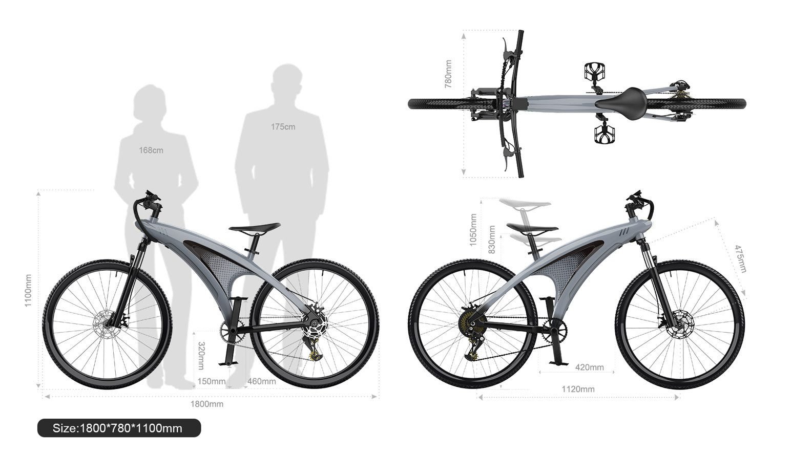NANROBOT Q5 electric bike, size and weight