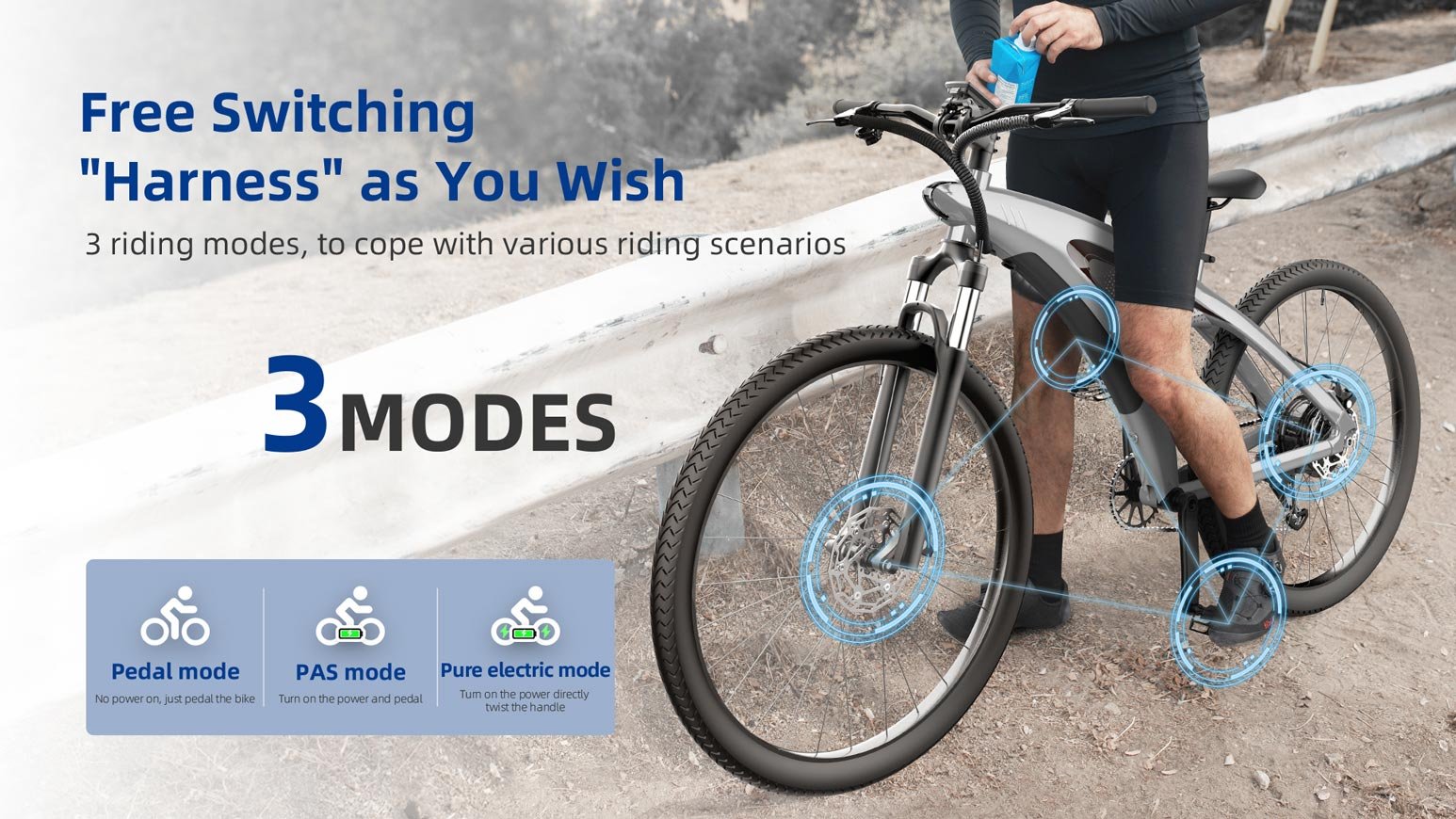 NANROBOT Q5 electric bike, mountain frame for trail and town