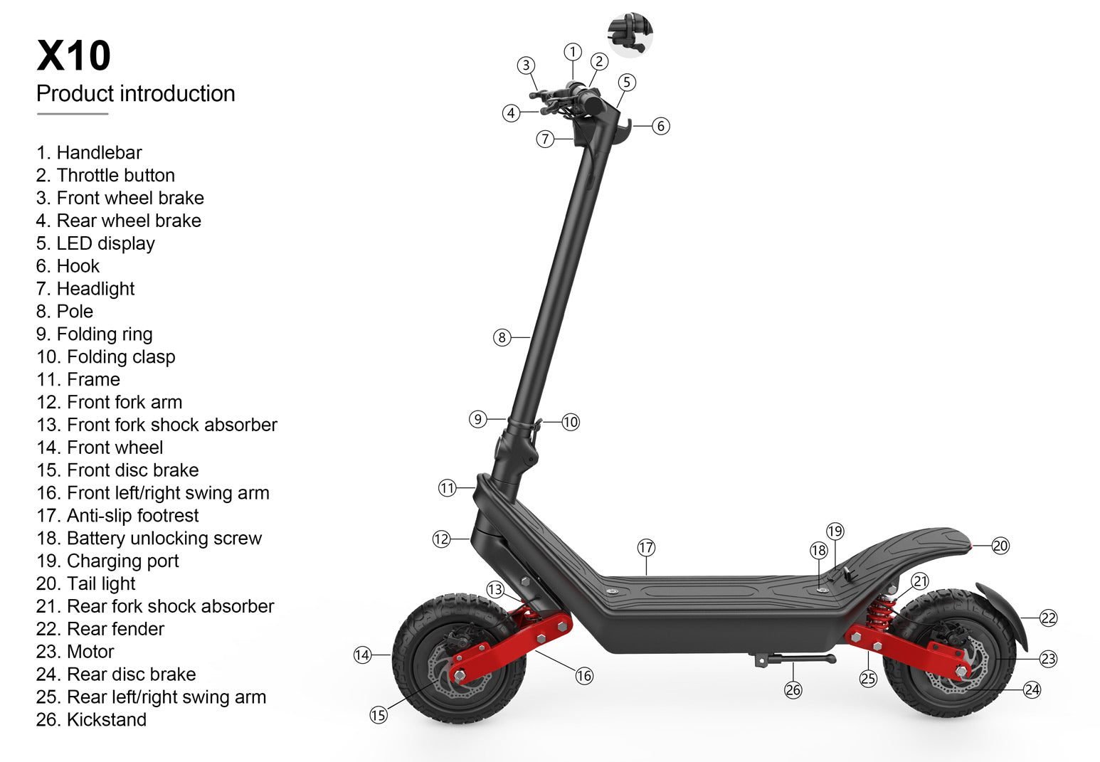 NANROBOT X10 electric scooter, full suspension