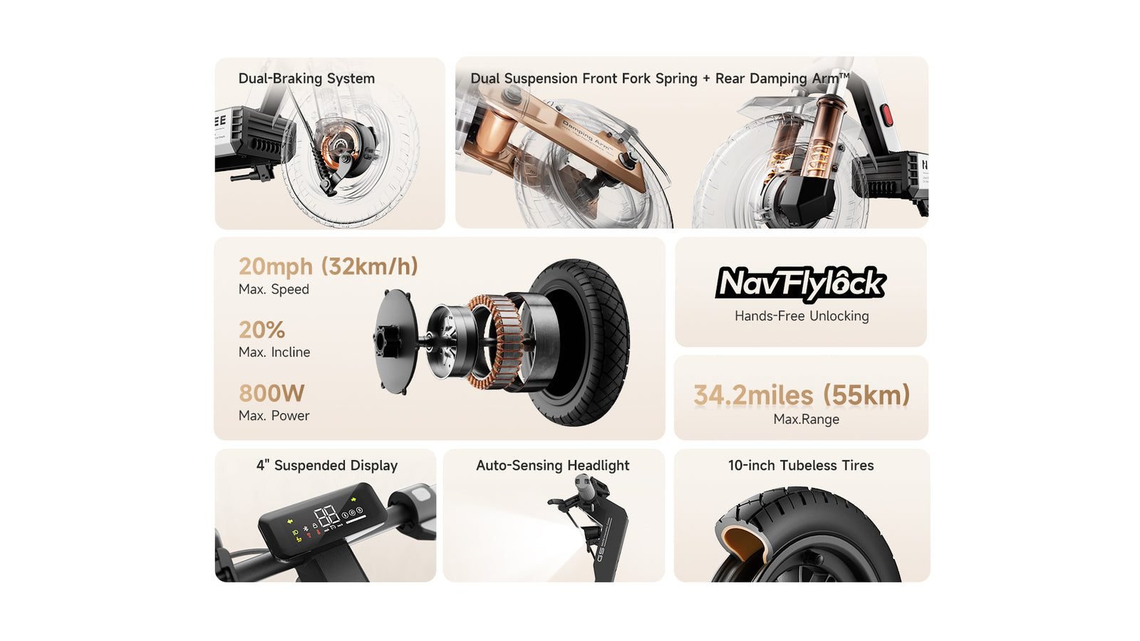 NAVEE lightweight electric scooter, feature 2