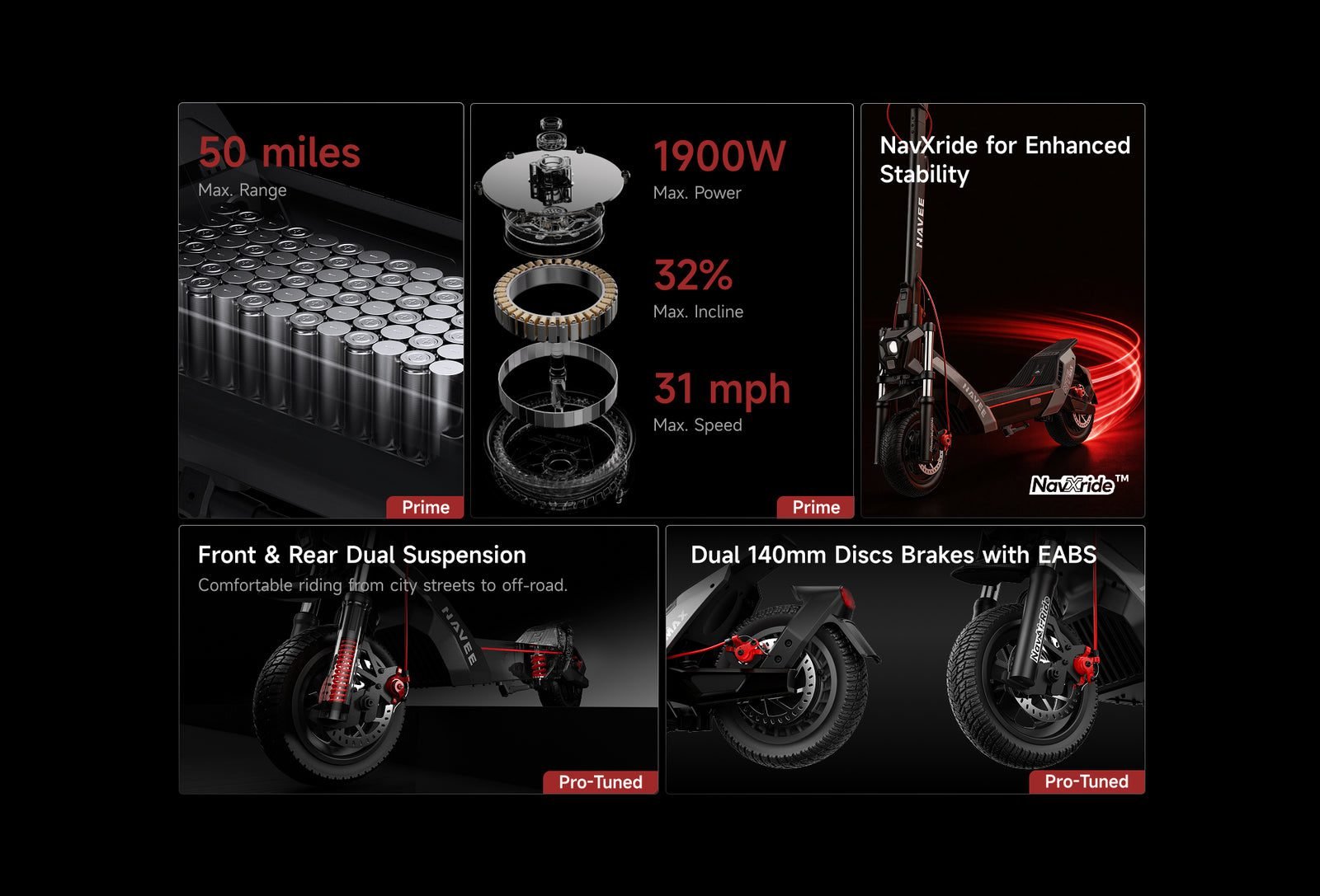NAVEE all-terrain electric scooter, feature 2