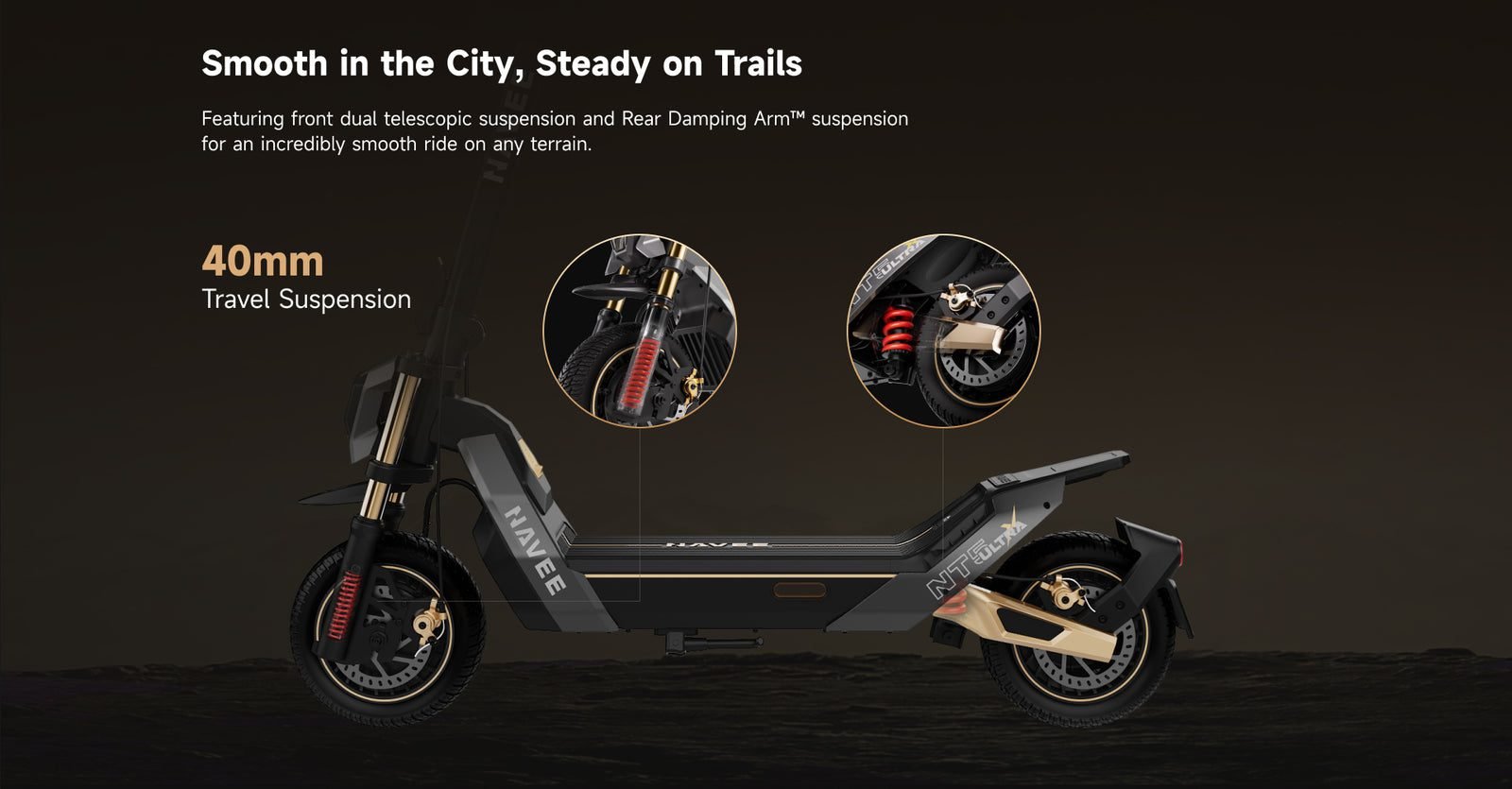 NAVEE dual motor electric scooter, feature 8