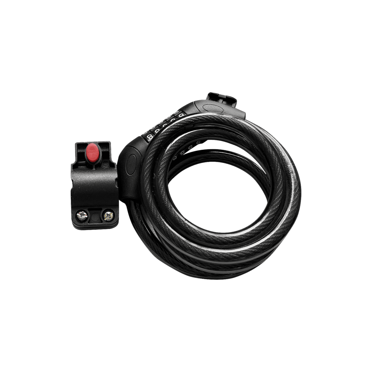 Ebike lock combination cable with mounting bracket for security and protection