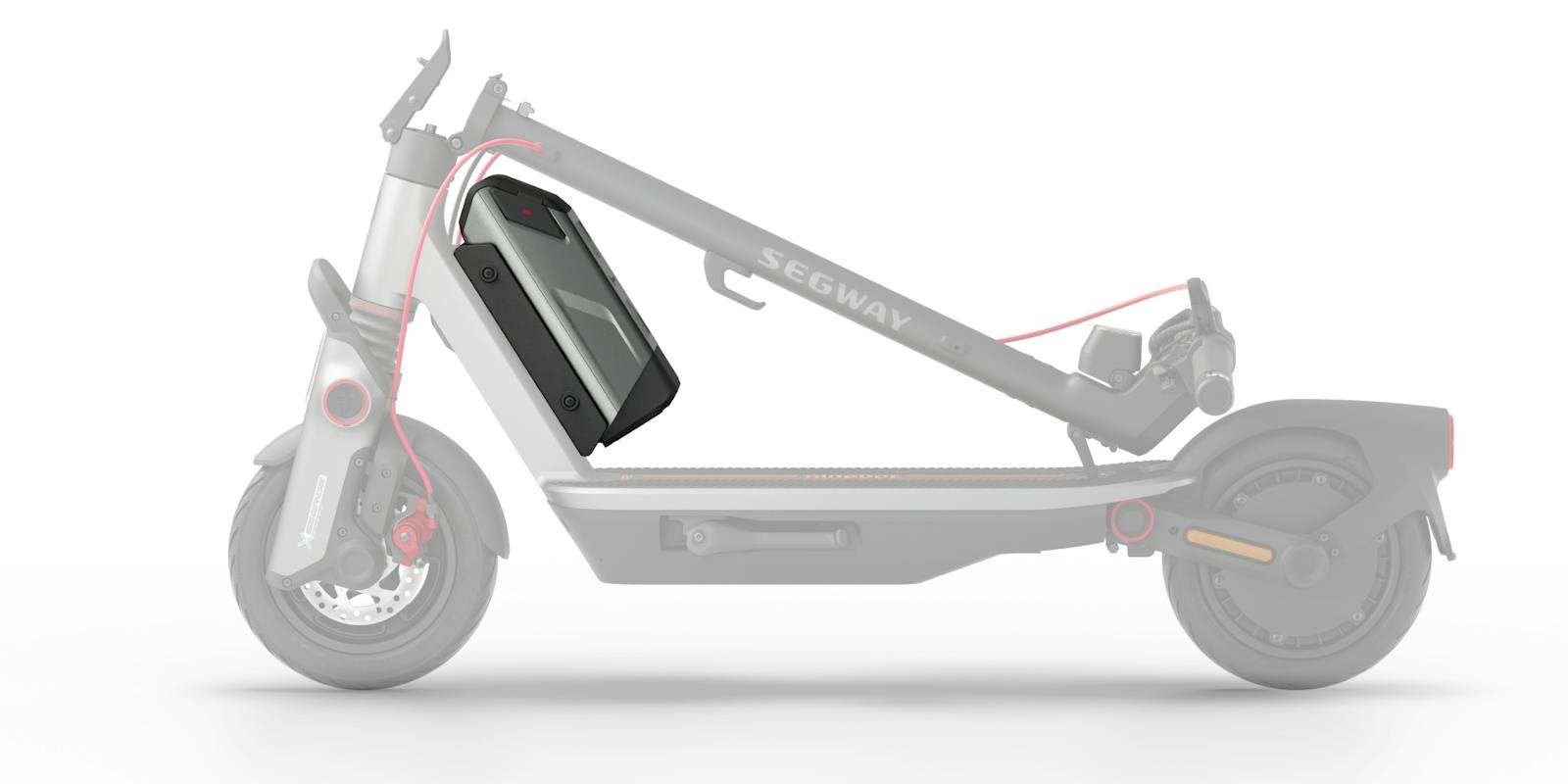 Segway 48V external battery fitted to the stem