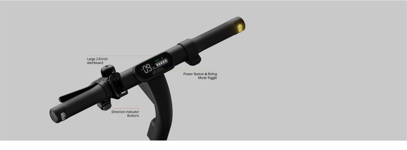 E2 Pro handlebar and 2.8-inch dashboard