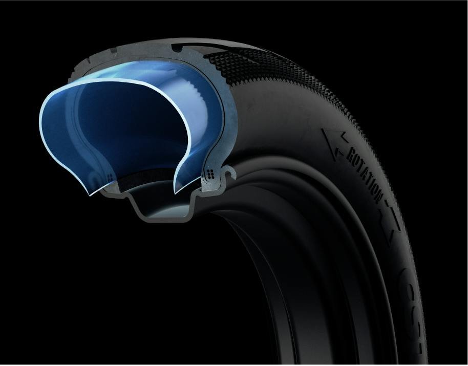 10-inch tubeless tire on the E2 Pro