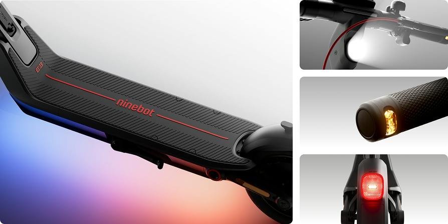 Segway E3 Pro headlight and RGB underglow at night