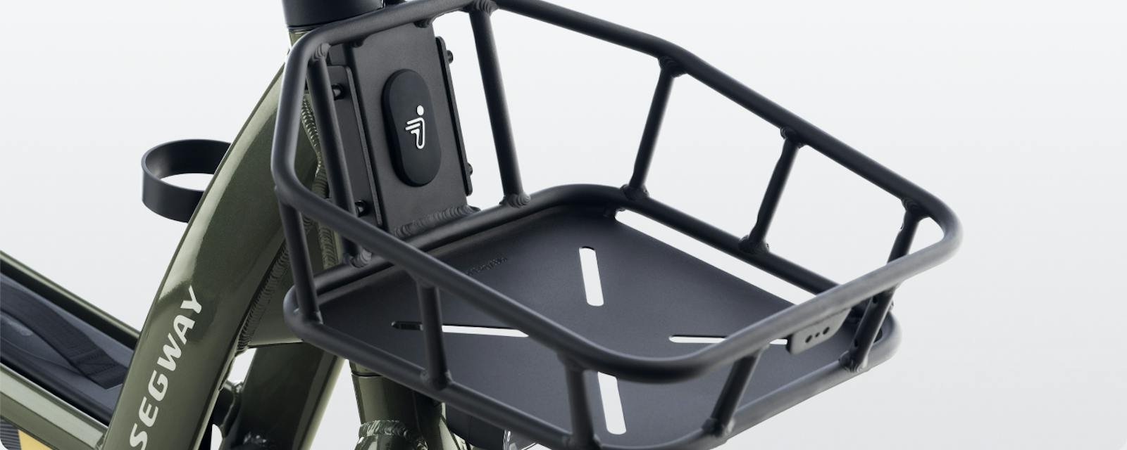 Segway front basket loaded with gear