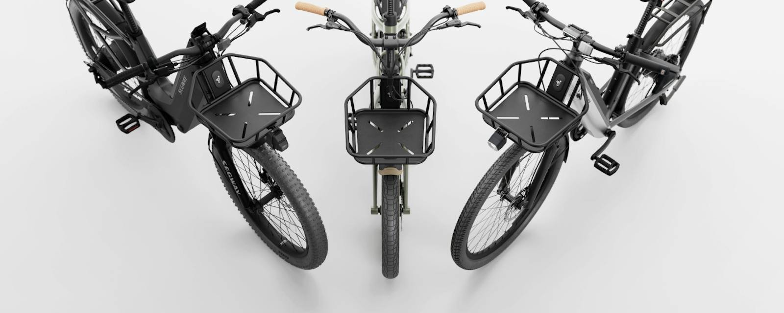 Geometric frame of the e-bike basket