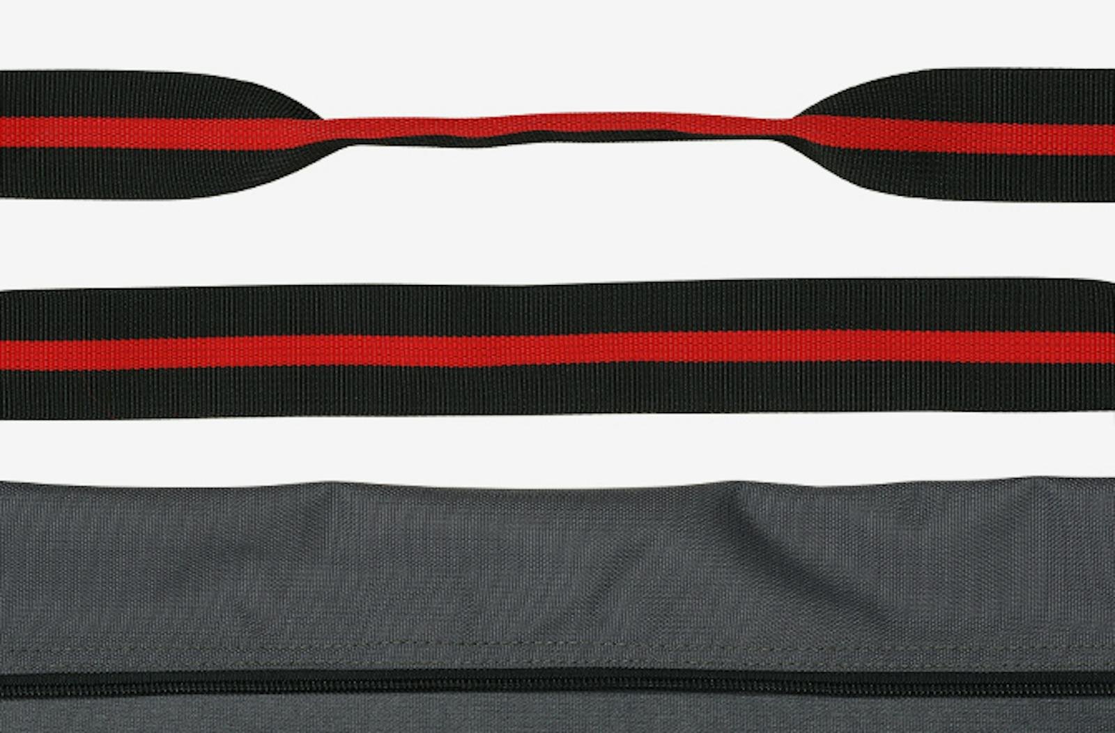 Hook-and-loop grip on the carry strap
