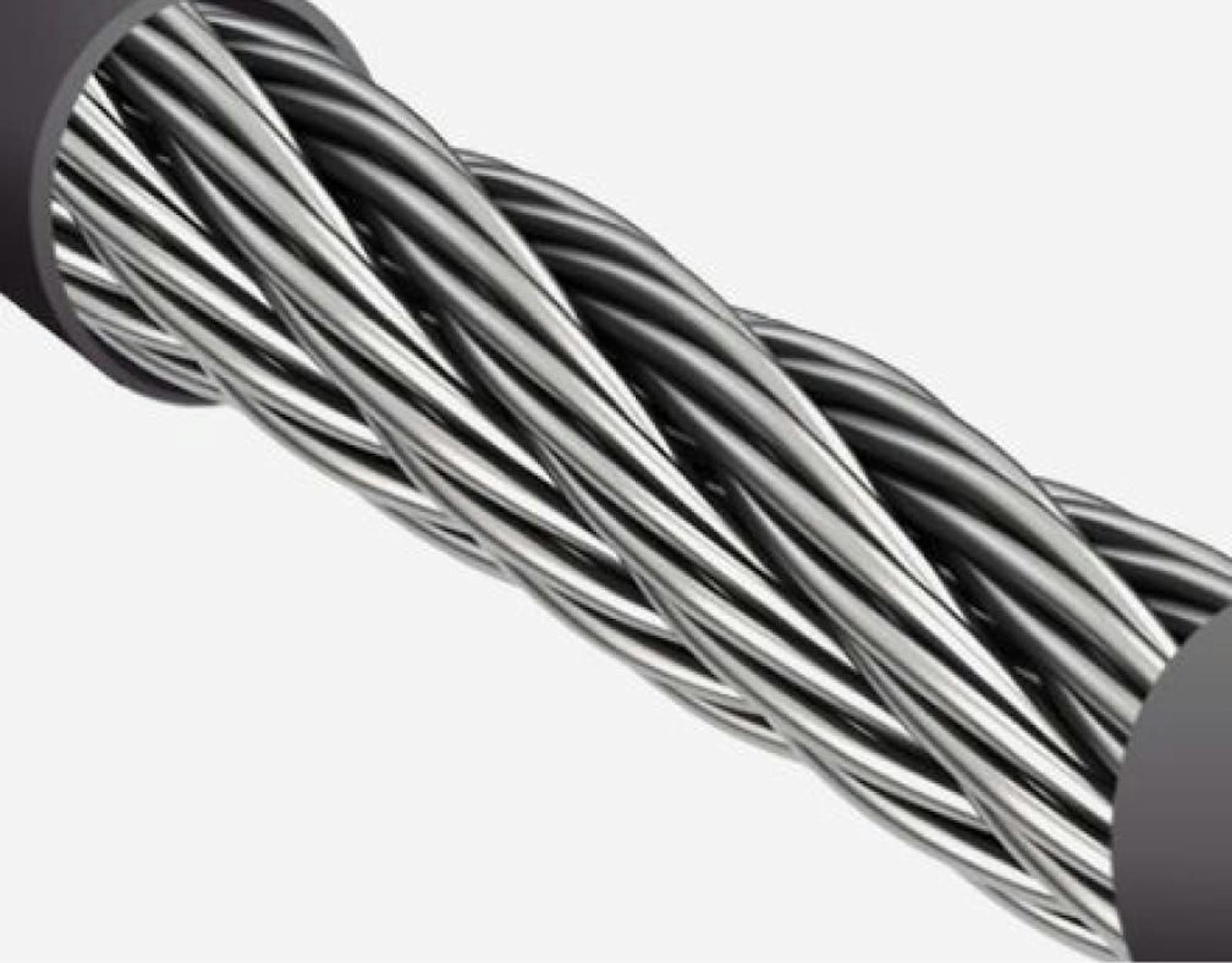 Braided steel cable inside the lock