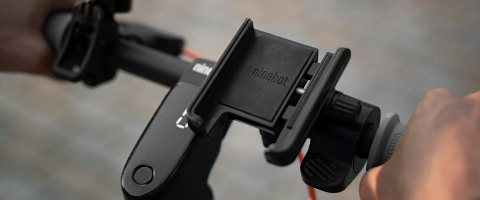 Segway electric scooter phone holder on a handlebar