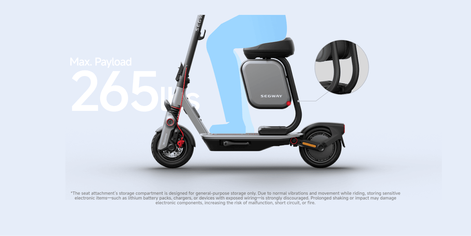 C-shaped twin-tube frame of the Segway seat kit
