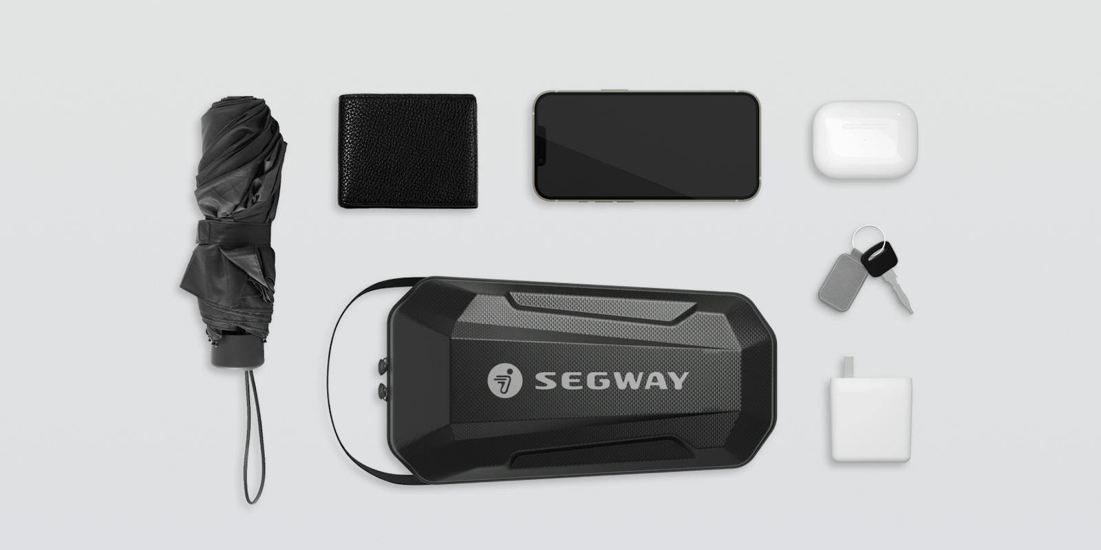 Segway storage bag packed with everyday items