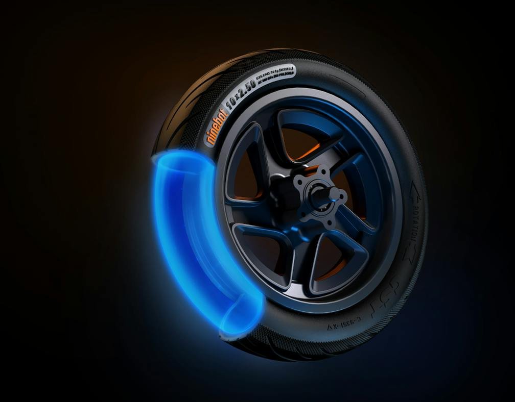 10-inch self-sealing tire cut-away