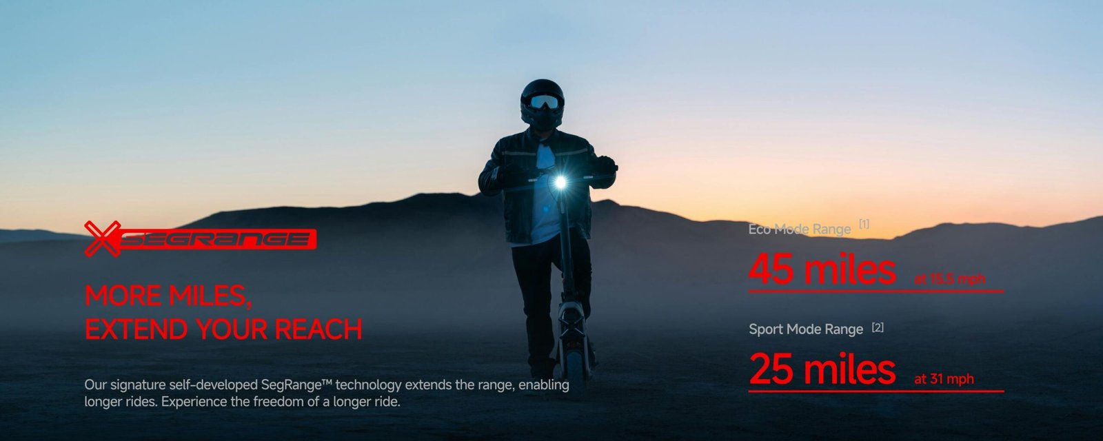 Segway GT3 electric scooter on a long ride