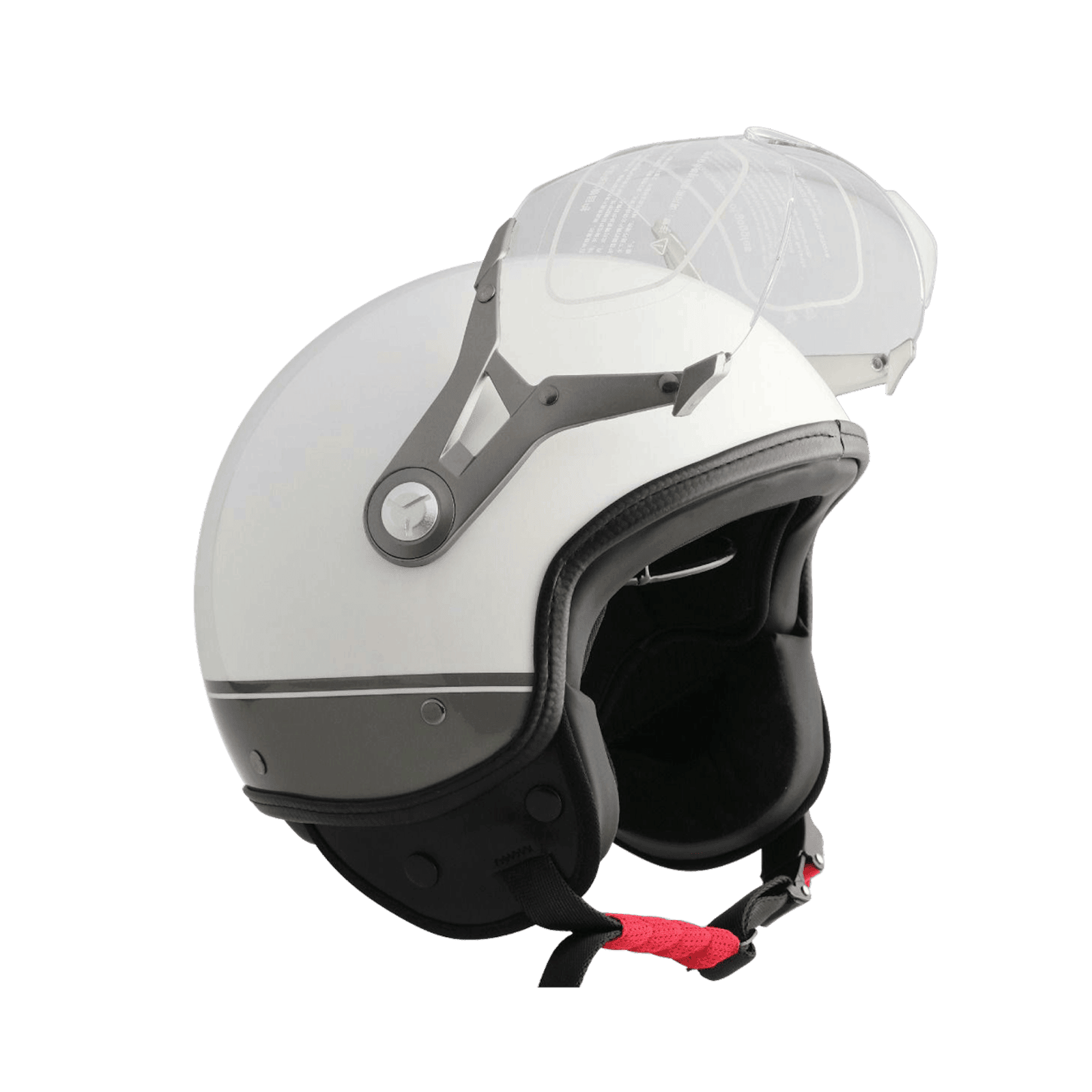 Segway half face helmet in white with the visor up