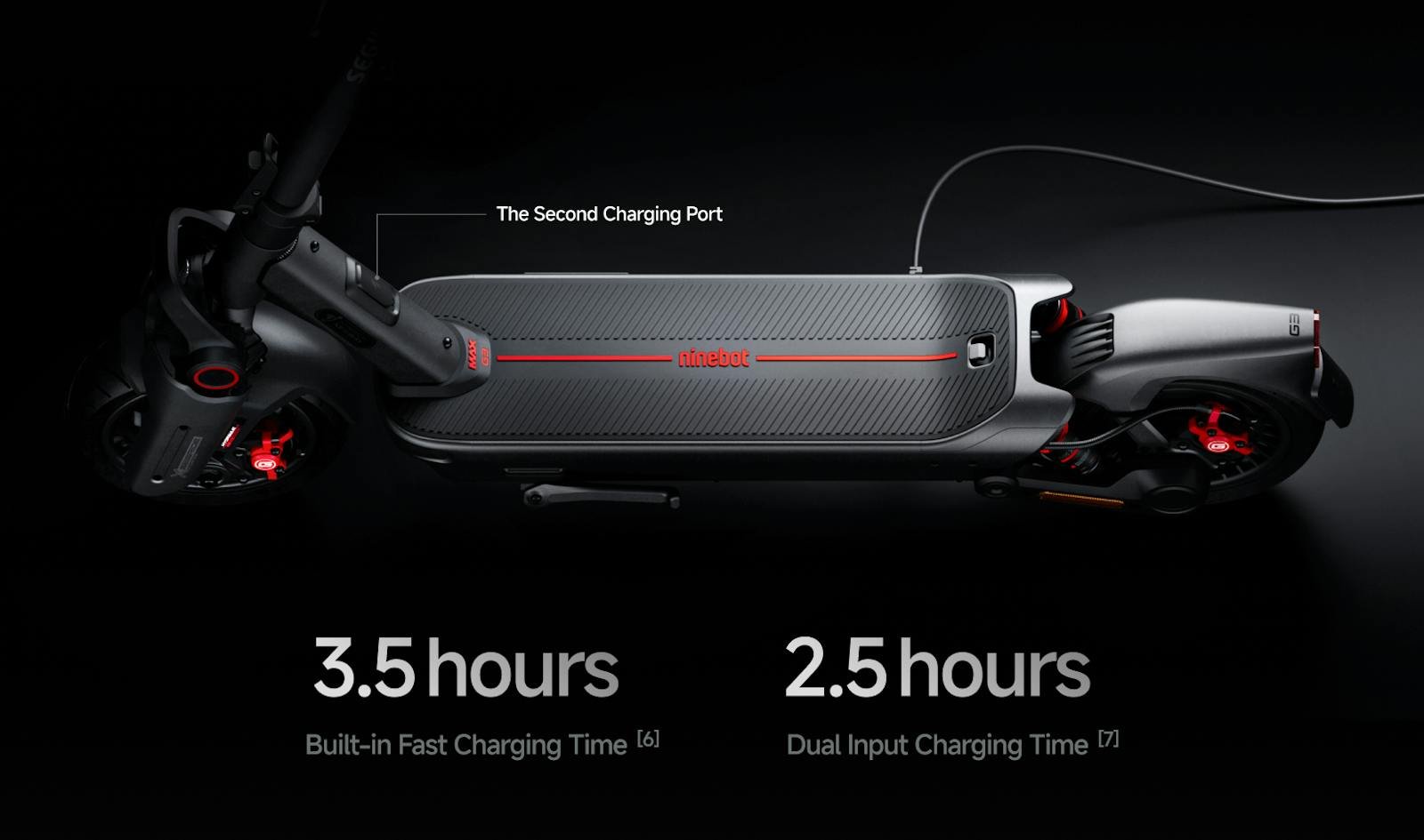 Segway Max G3 charging port and cable