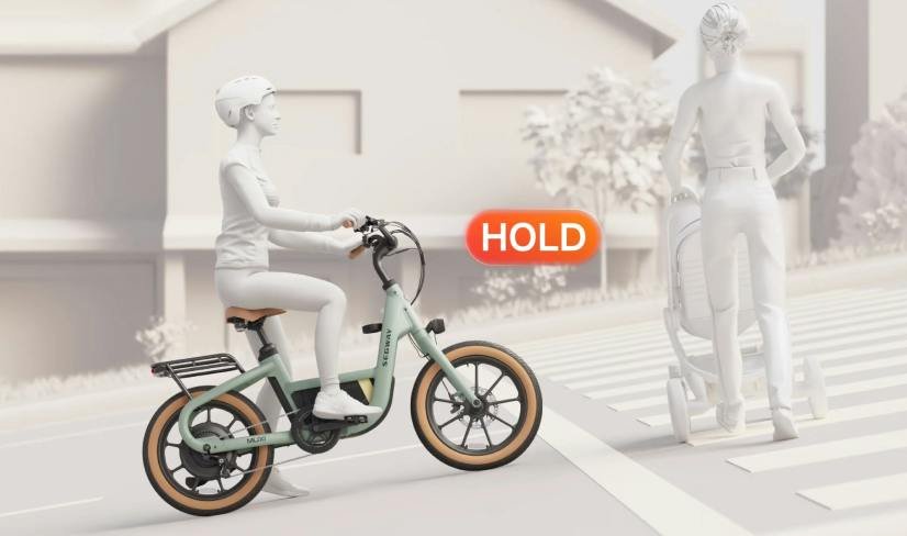 Segway MUXI electric bike holding still on a hill