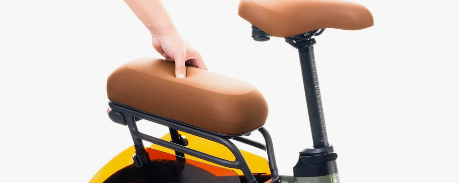 Segway MUXI passenger kit seat with a passenger on board