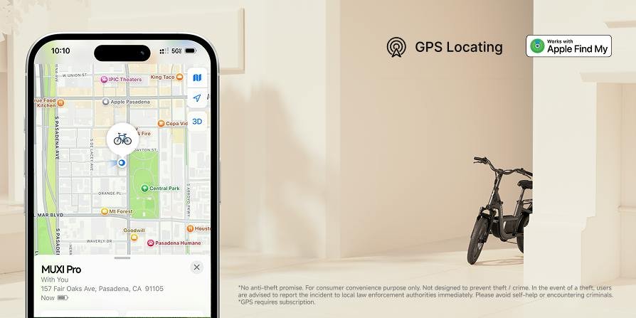 Bike location on the app map