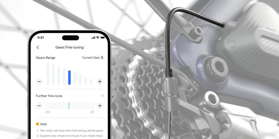 Derailleur adjustment in the app