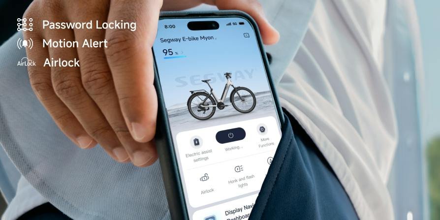 AirLock unlocking the bike from a phone
