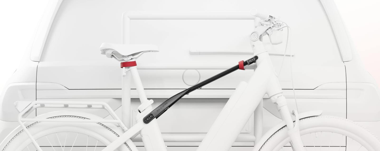 Segway Myon top tube on a rear car carrier